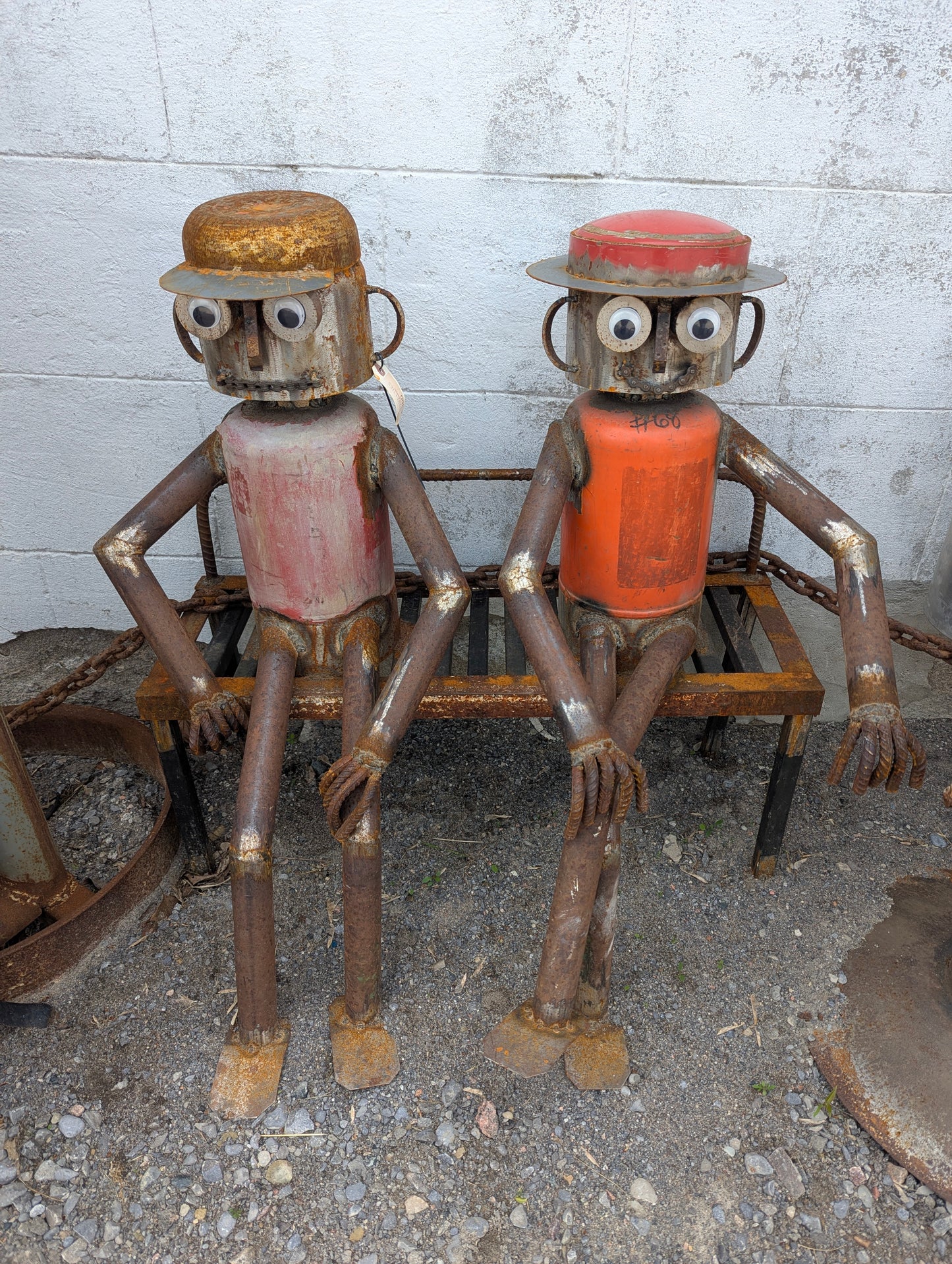 Scrap Art People Sitting on Bench