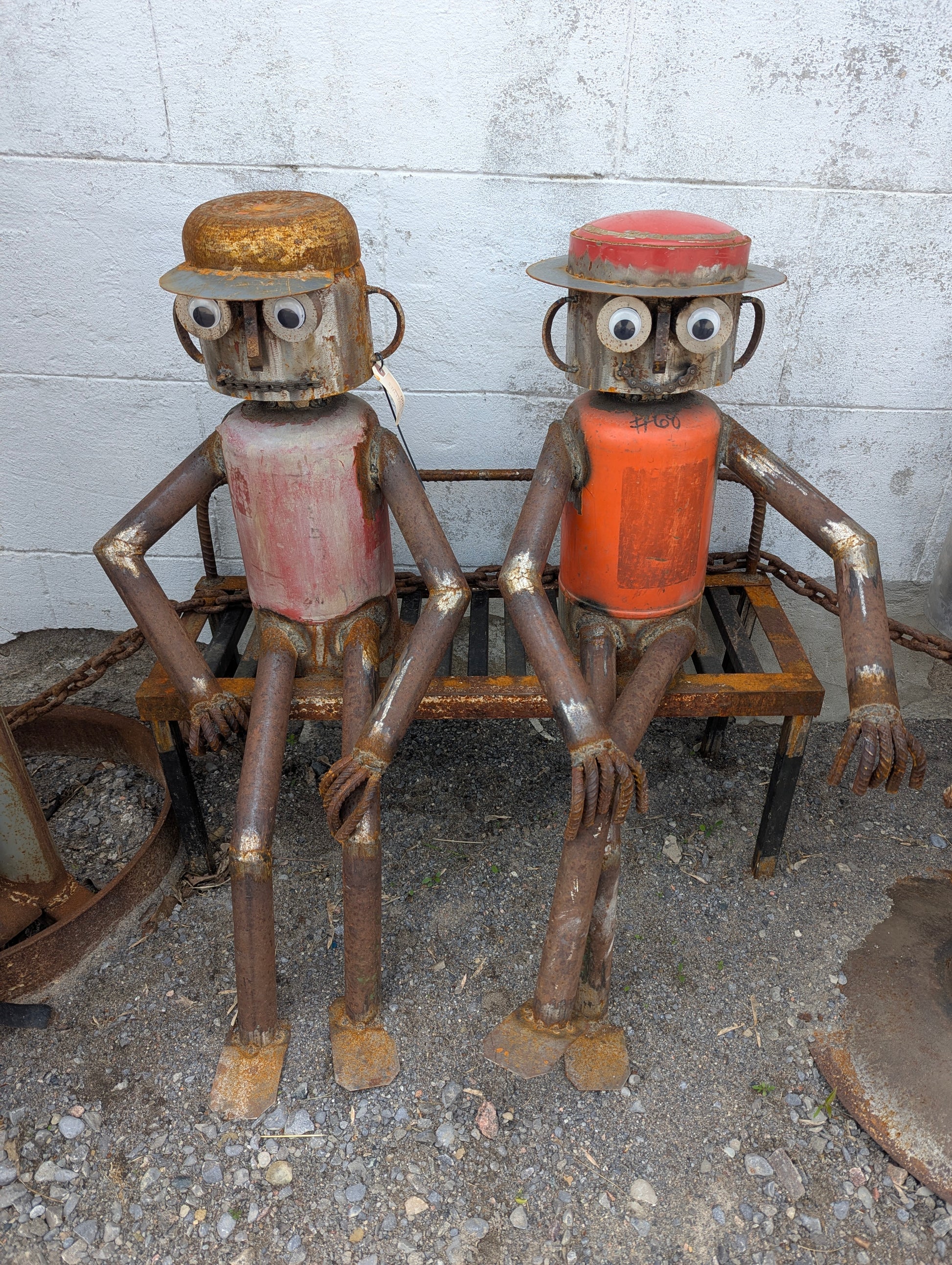 Scrap Art People Sitting on Bench