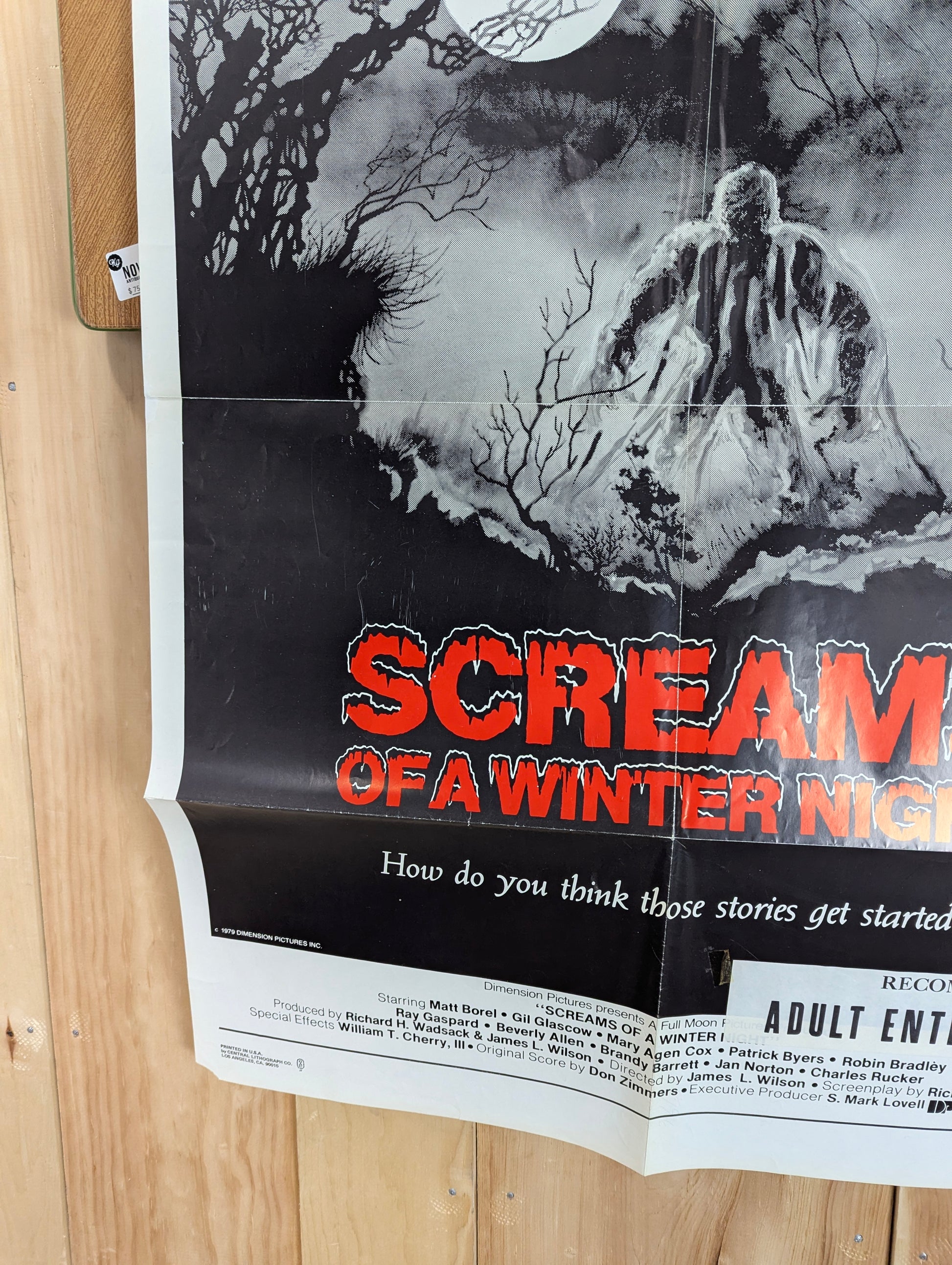 Screams of a Winter Night (1979) Original Folded One Sheet Movie Poster - view 3