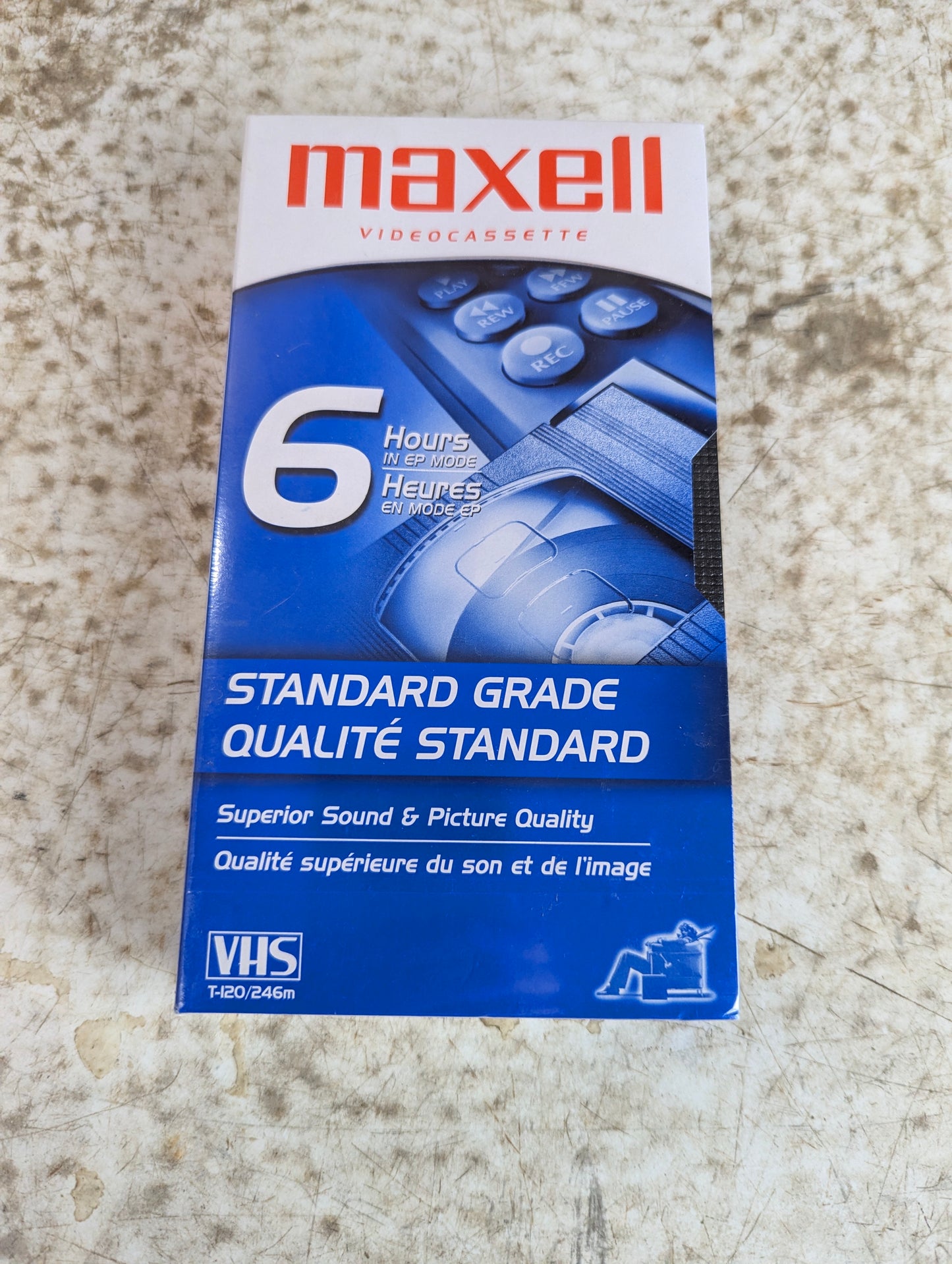 Sealed Maxell T120 Blank VHS Video Cassette - New Old Stock