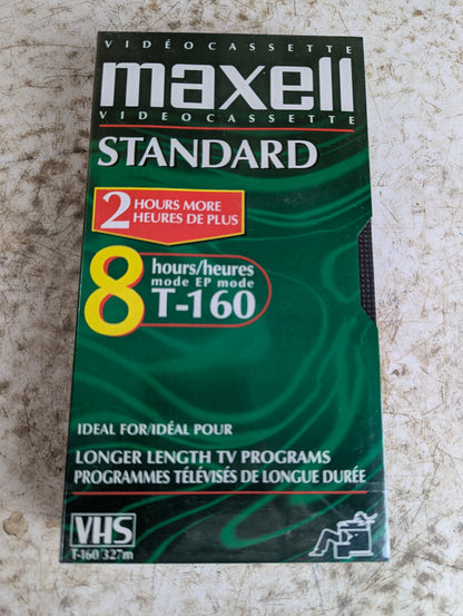 Sealed Maxwell T-160 blank VHS Video Cassette - New Old Stock