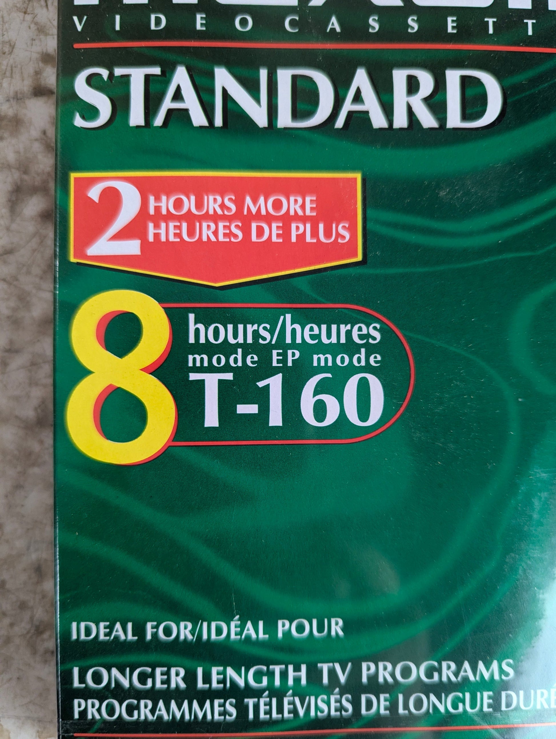 Sealed Maxwell T-160 blank VHS Video Cassette - New Old Stock - view 2