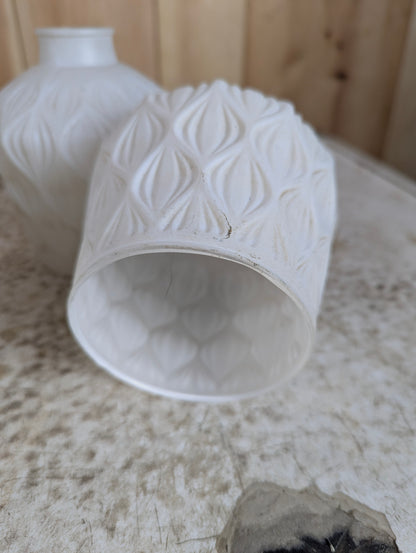 Set of 3 Mid-Century White Frosted Glass Shades - view 2
