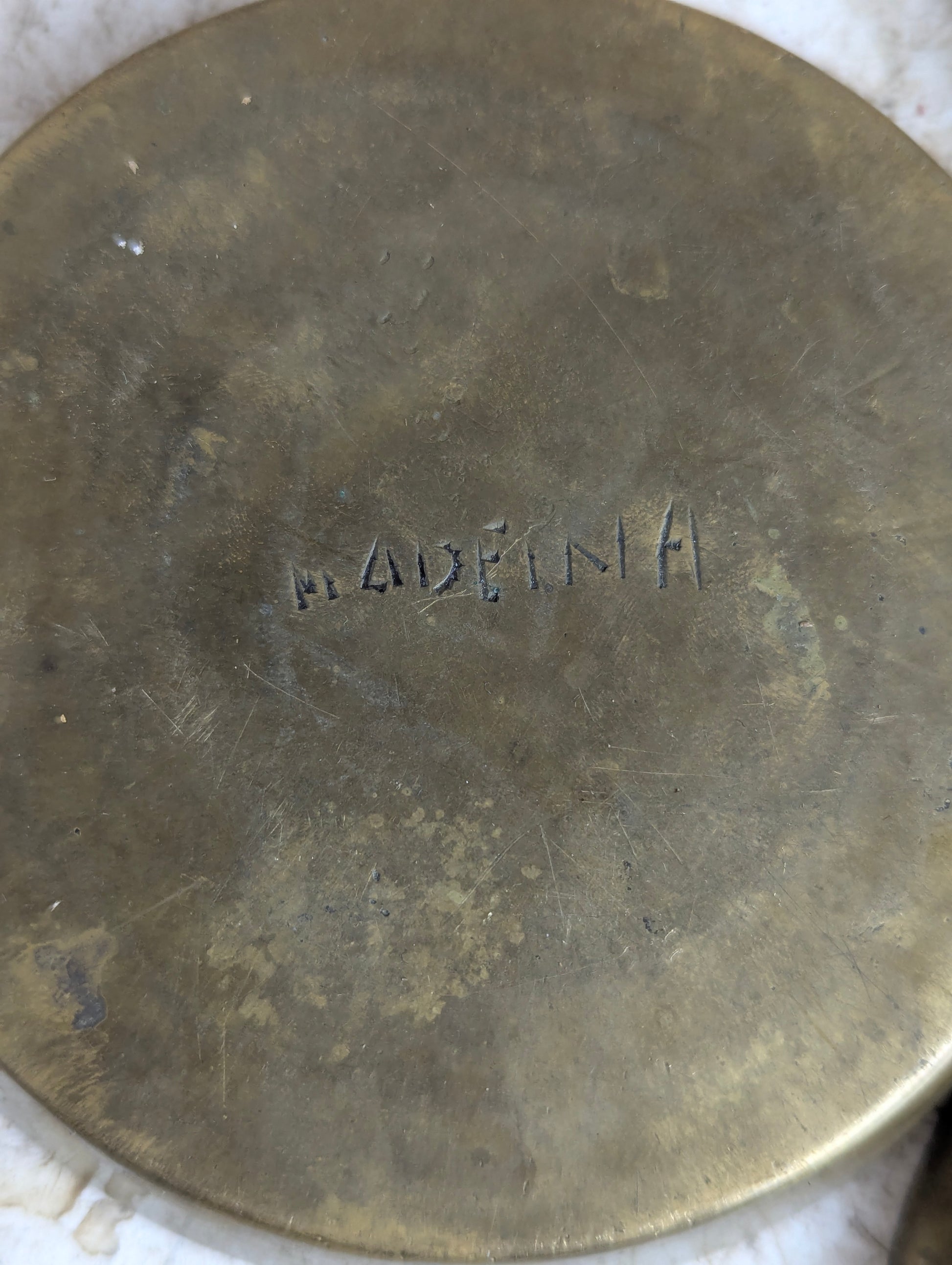 Set of 4 Vintage Chinese Etched Brass Dishes - view 5