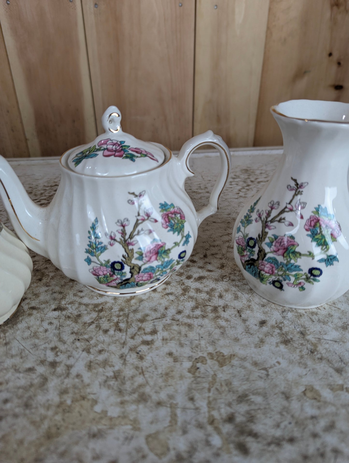 Set of 4 Vintage Sadler Indian Tree Peony Tea Set - view 3