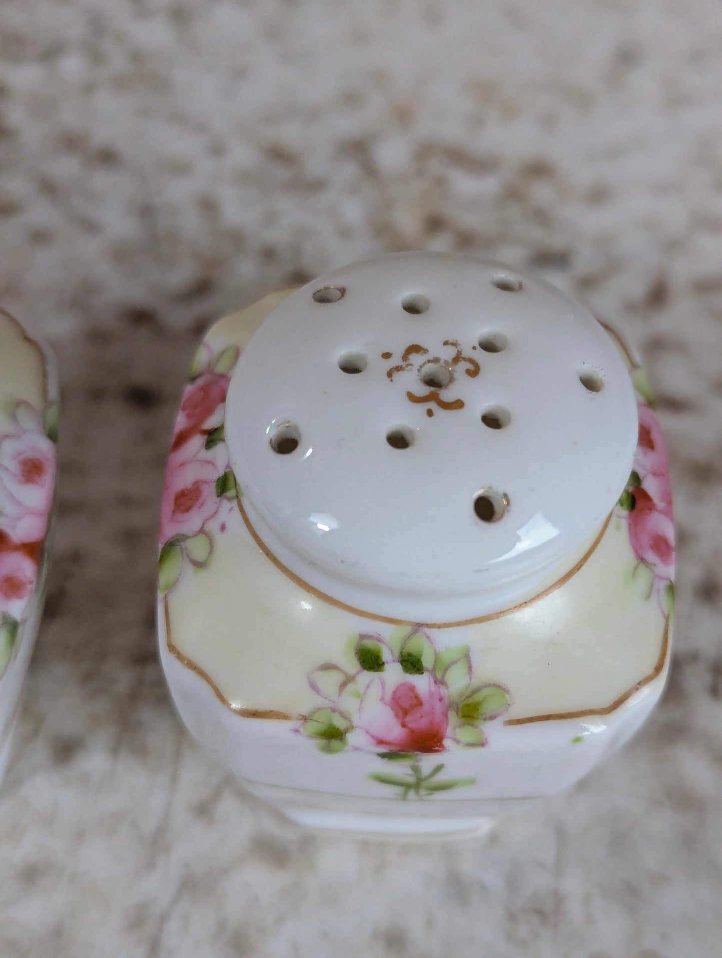 Set of Antique Hand Painted Nippon Porcelain Salt and Pepper Shakers - view 5