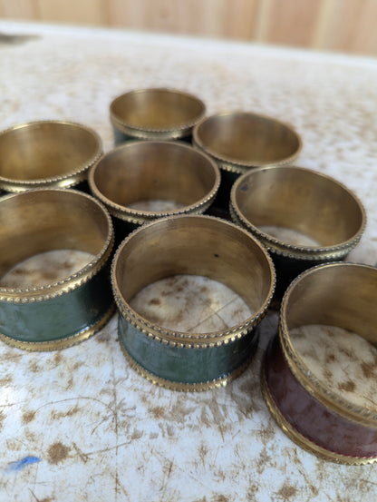 Set of Park B Smith Enamelled Brass Napkin Rings - view 2