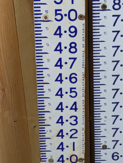 Set of Vintage Porcelain Dept of Development Province of Ontario Conservation Branch Water Level Staff Gauge - view 2