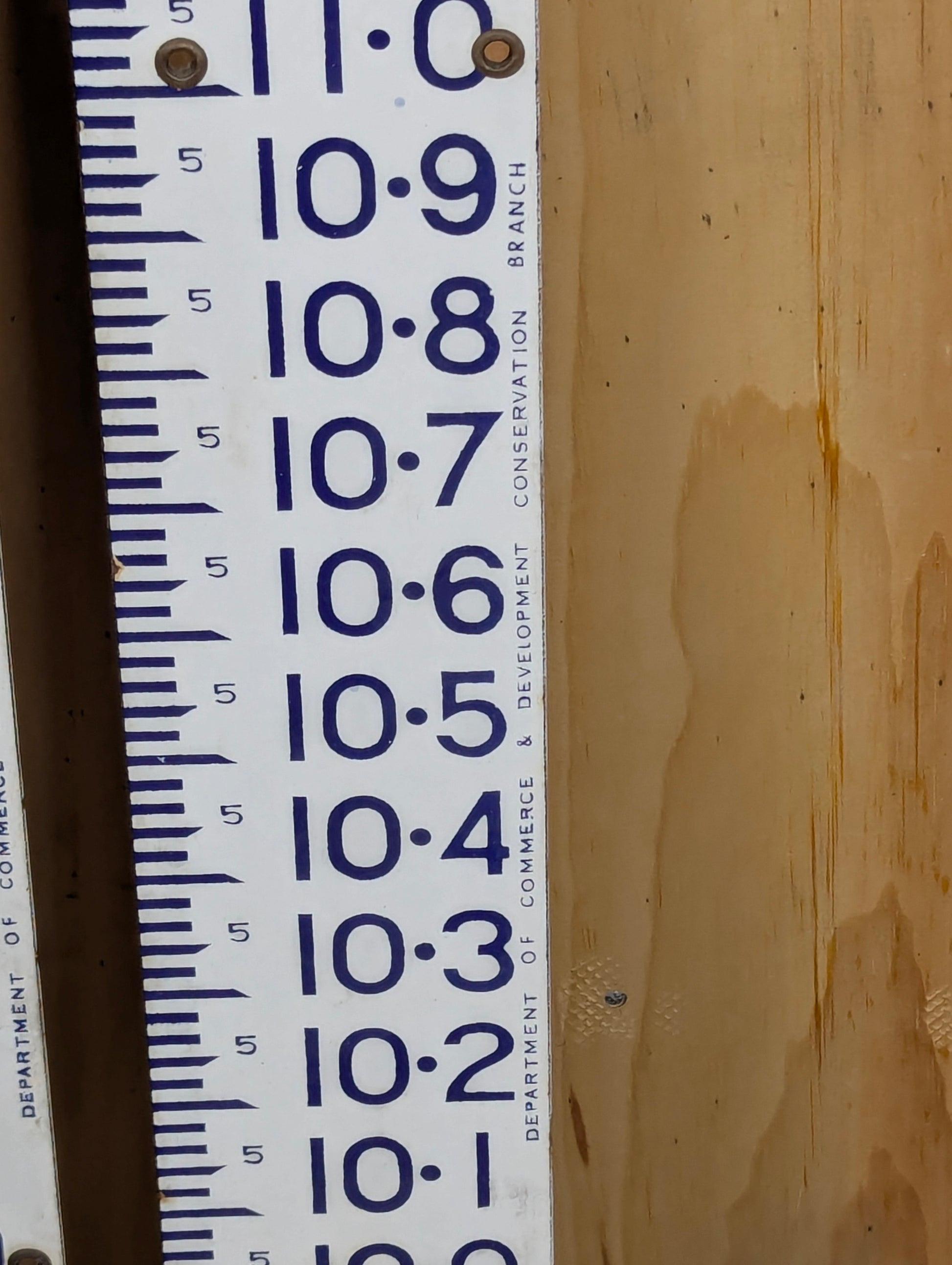Set of Vintage Porcelain Dept of Development Province of Ontario Conservation Branch Water Level Staff Gauge - view 3