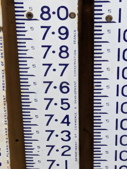 Set of Vintage Porcelain Dept of Development Province of Ontario Conservation Branch Water Level Staff Gauge - view 4