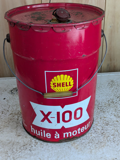 Shell X -100 Motor Oil Can - view 2