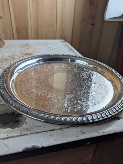 Sheridan 12" Silver Plated Brass Anniversary Plate