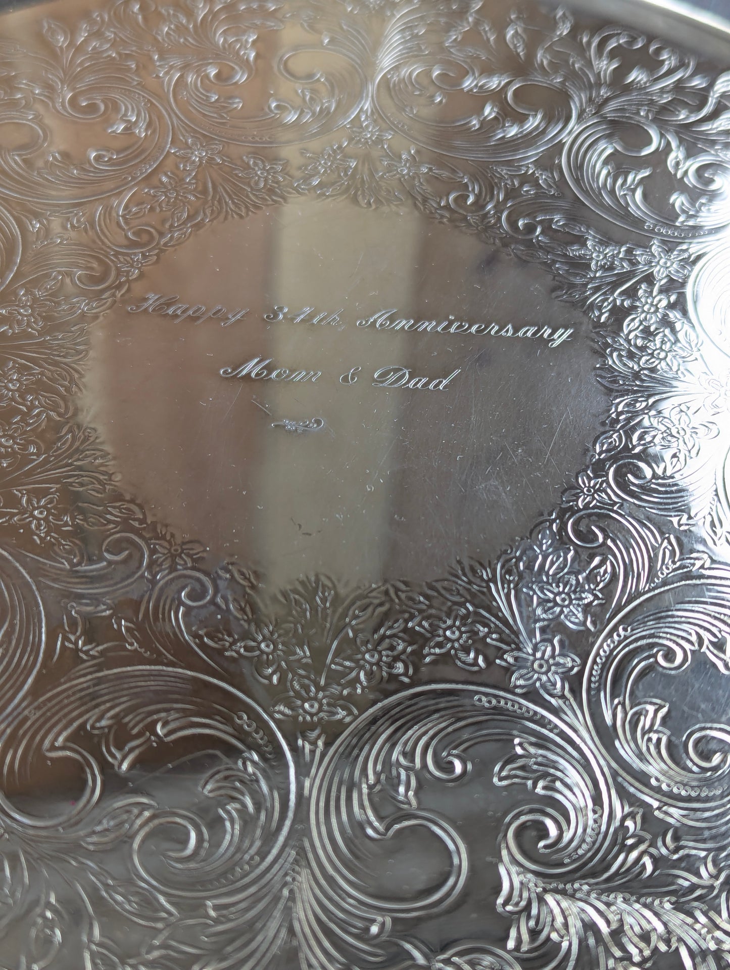 Sheridan 12" Silver Plated Brass Anniversary Plate - view 2