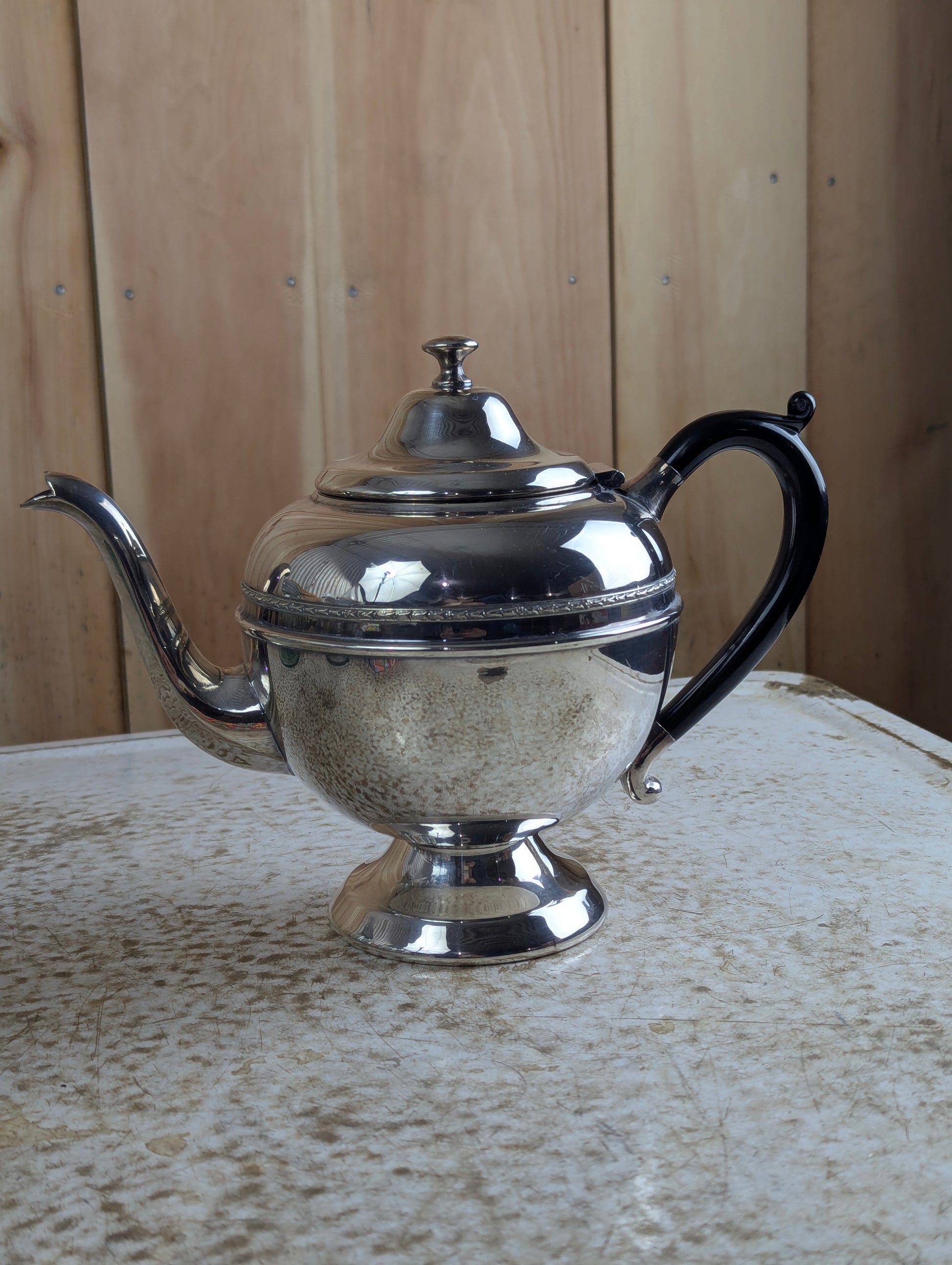 Silver Plated Copper Coffee Pot with Bakelite Handle