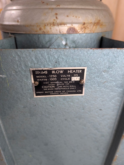 Simms Model 1250 Electric Blow Heater - Works - view 6