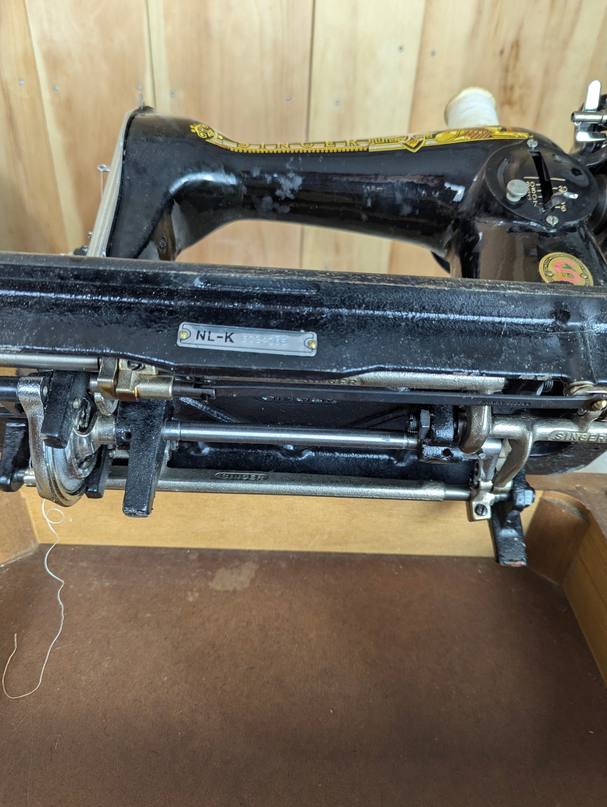 Singer NL-K Table Top Sewing Machine with Wooden Cover - view 8