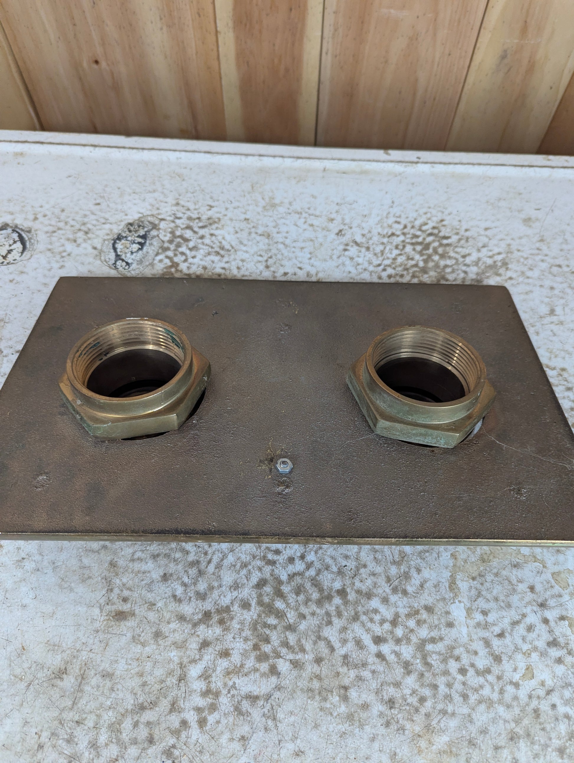 Solid Brass Wall Hydrant Fire Dept. Connection with 2 Connector Caps - view 5