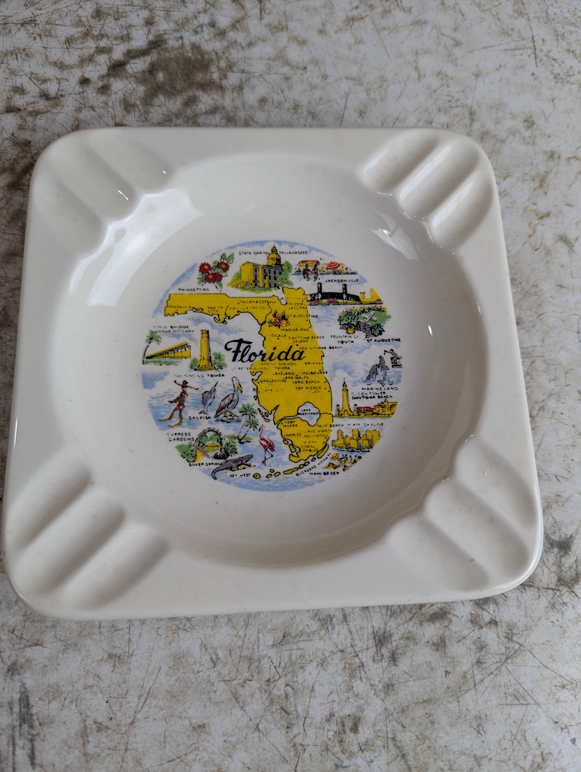 Souvenir Florida Ceramic Ashtray
