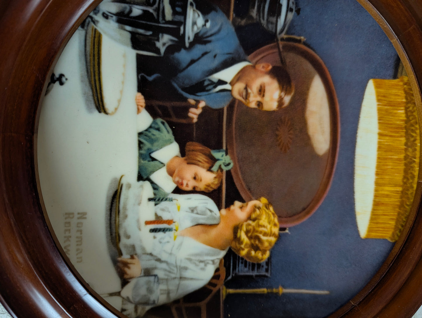 'The Birthday Wish' Norman Rockwell Framed Knowles Collector Plate - view 2