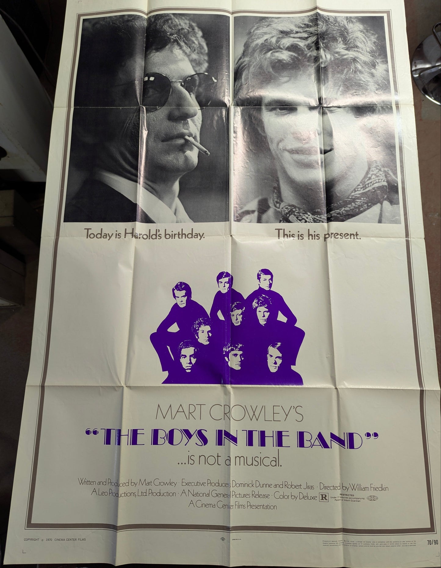 The Boys in the Band (1970) Original Folded One Sheet Movie Poster