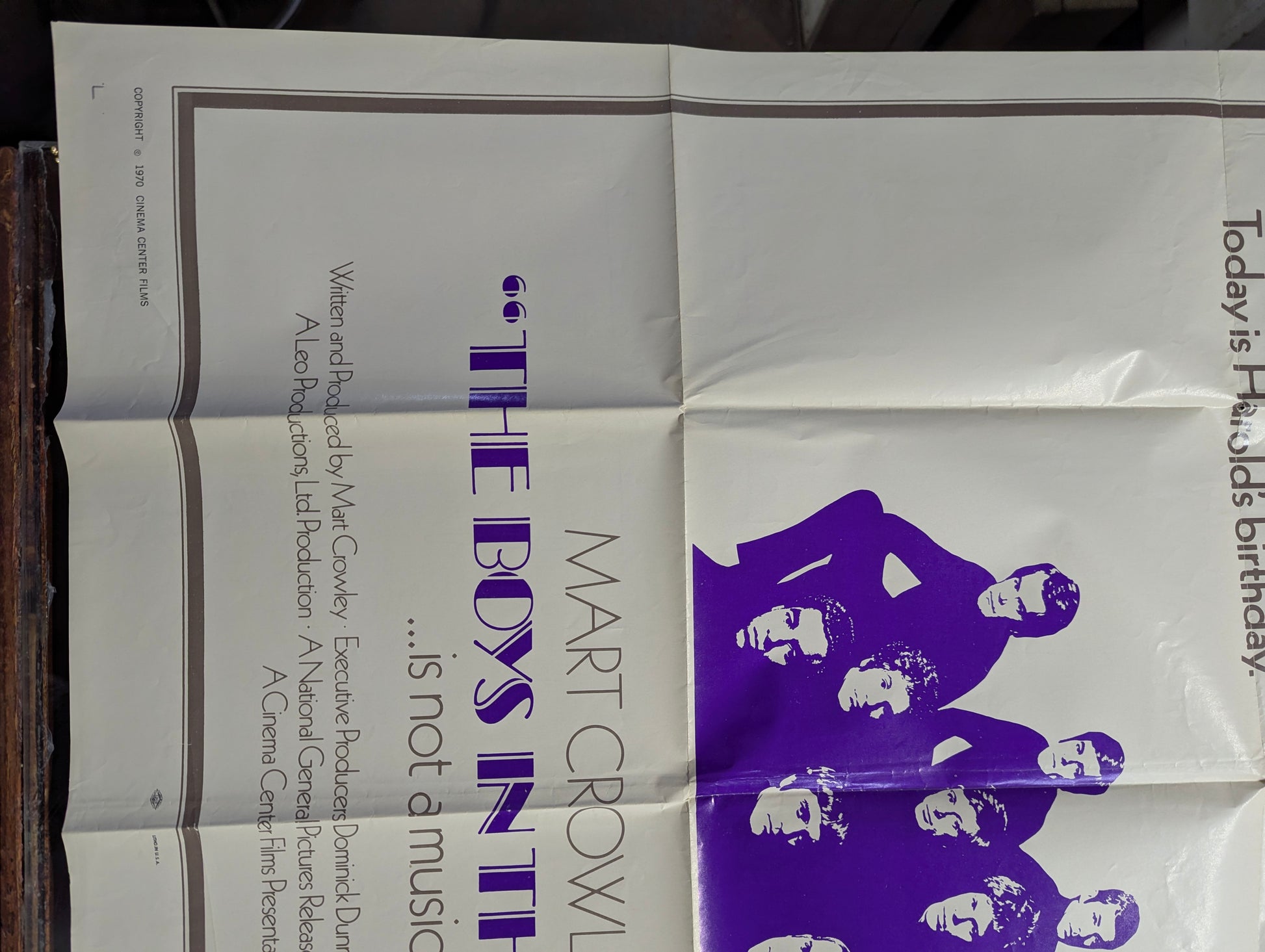 The Boys in the Band (1970) Original Folded One Sheet Movie Poster - view 2