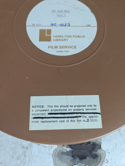 "The Iron Mask" Part 2 Film on 12" Reel in Plastic Film Canister 16mm - view 3