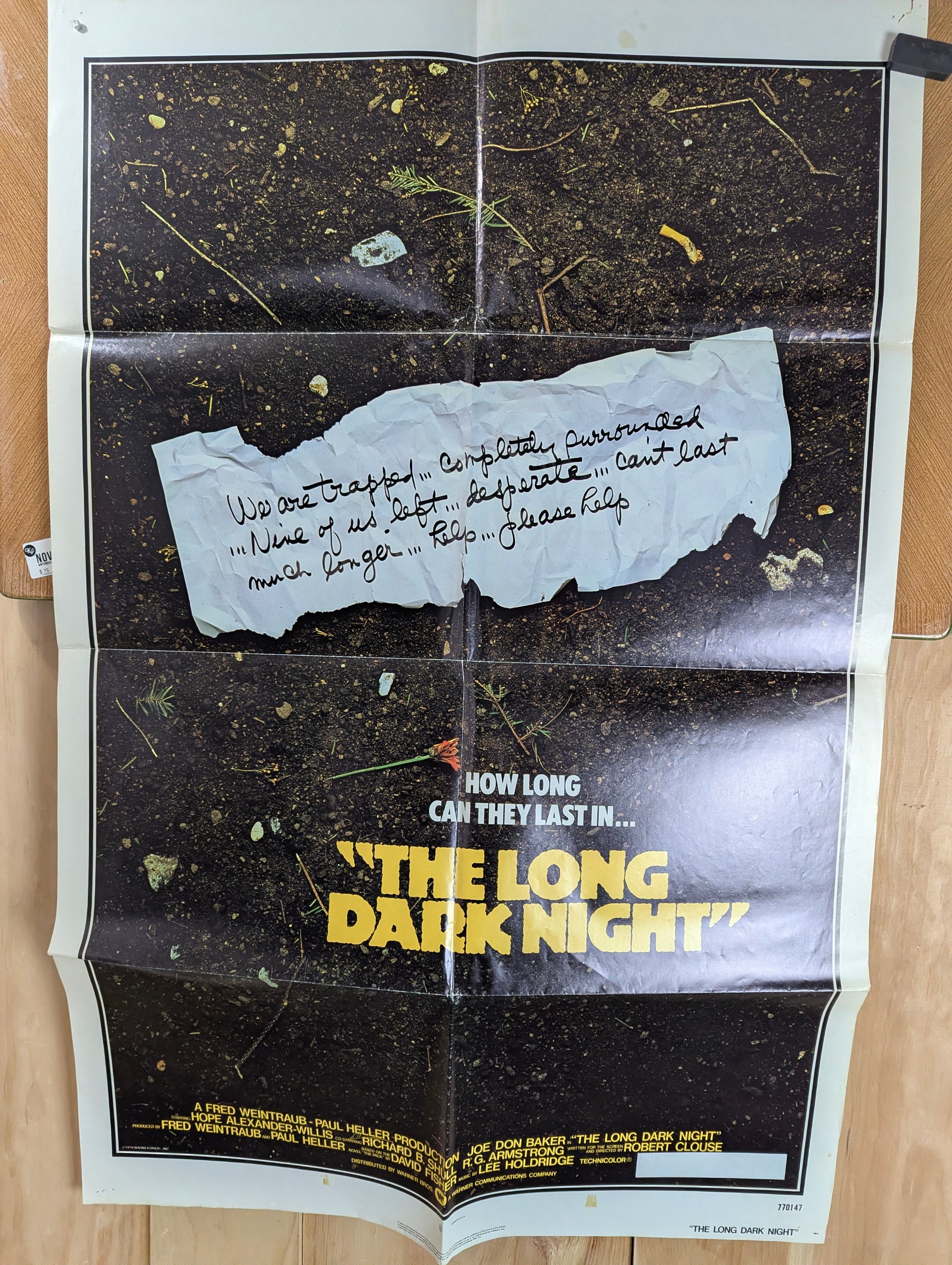 The Long Dark Night / The Pack (1977) Vintage Original Movie Poster one sheet folded