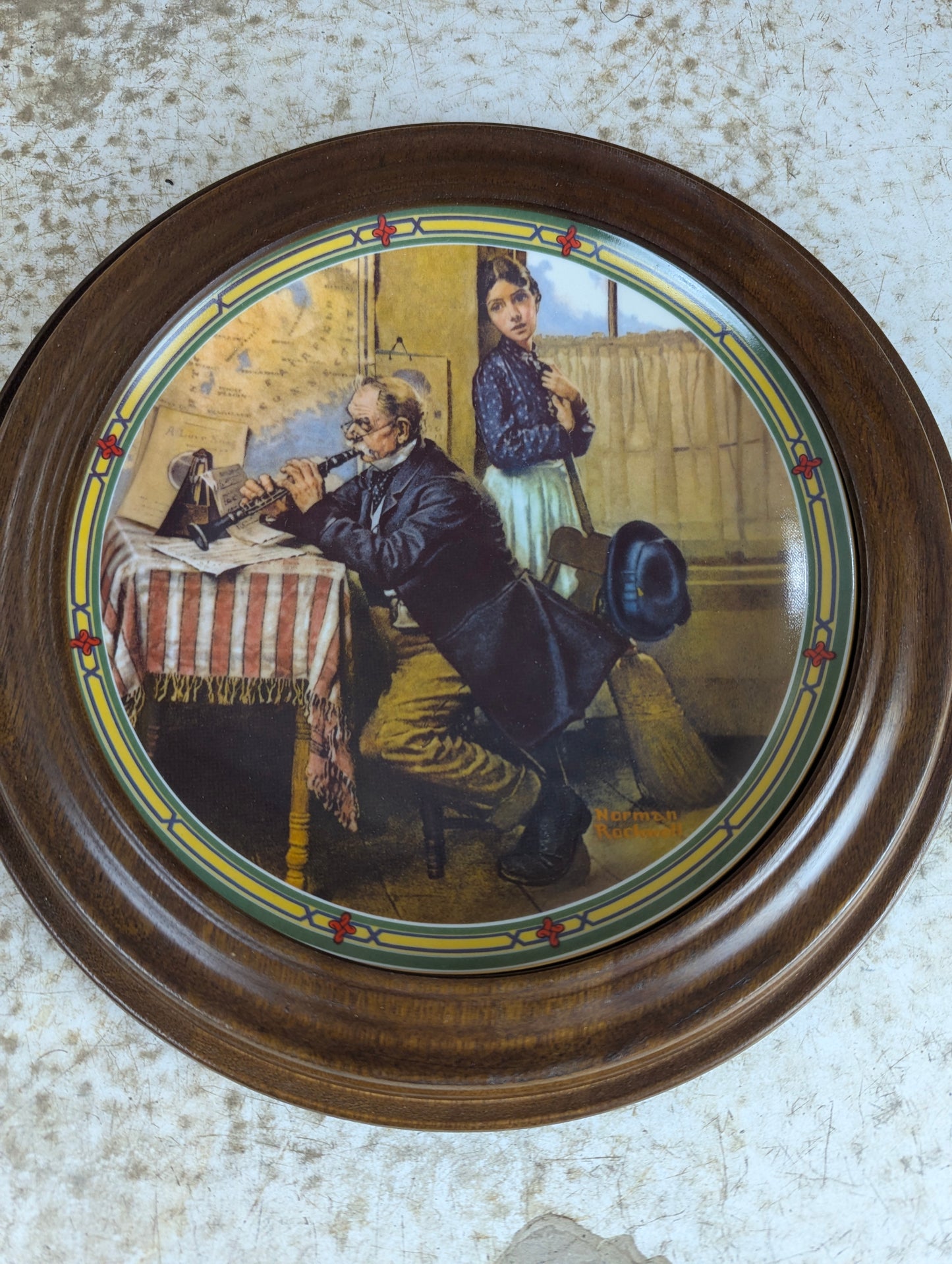 'The Musician's Magic' Norman Rockwell Framed Knowles Collector Plate