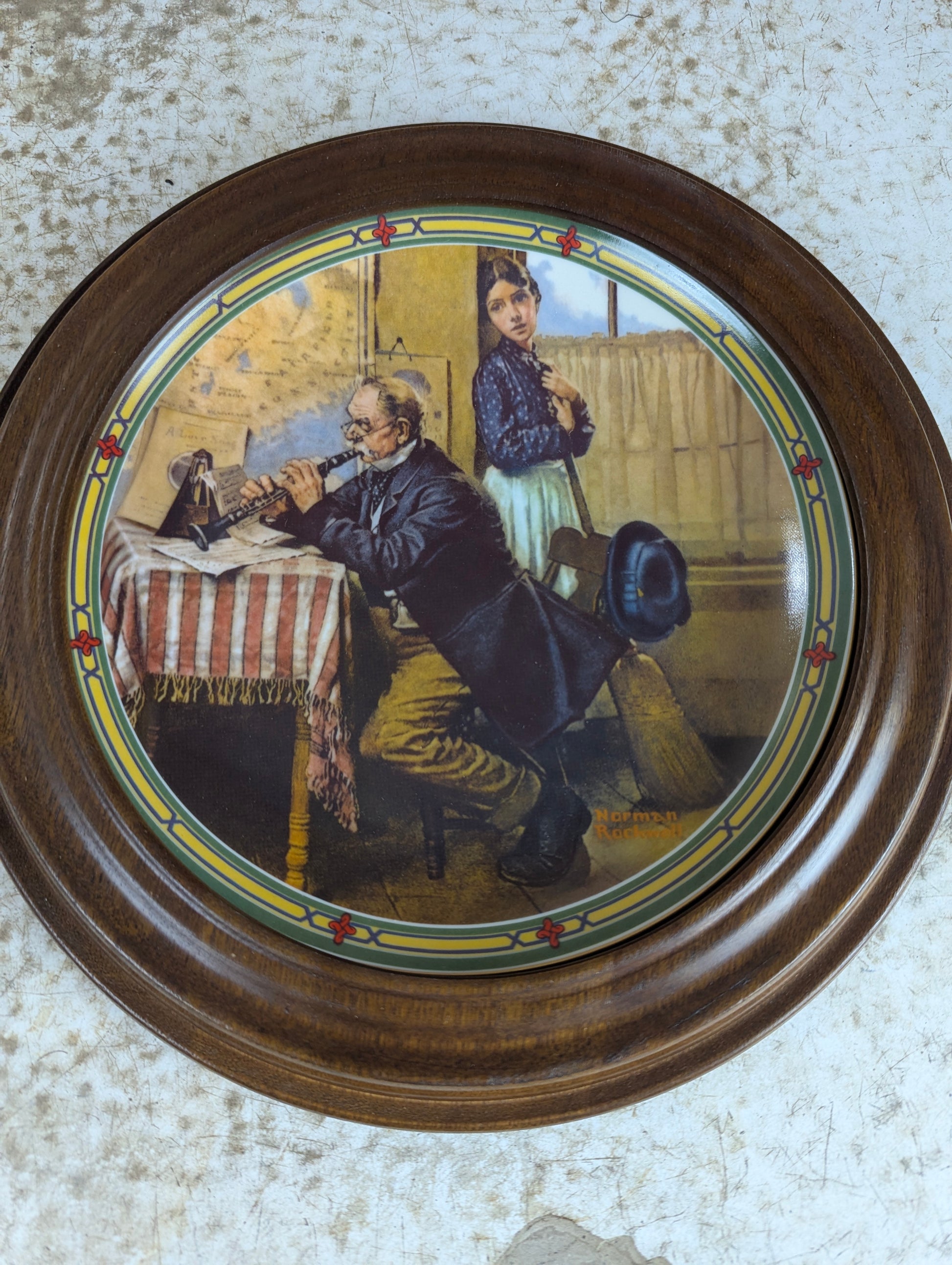 'The Musician's Magic' Norman Rockwell Framed Knowles Collector Plate