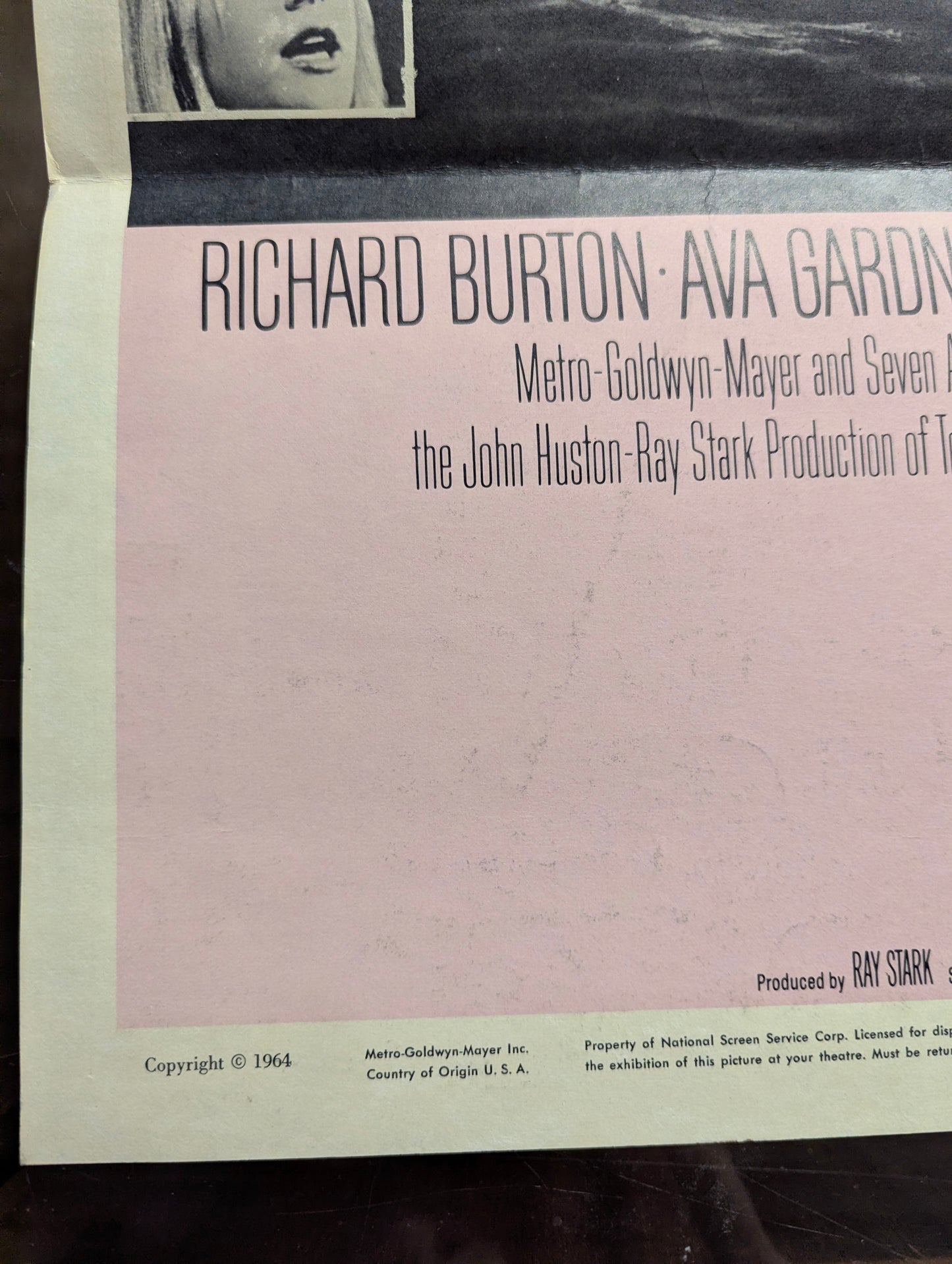 The Night of the Iguana (1964) Original Folded Window Card Movie Poster - view 3