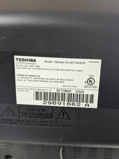 Toshiba 19" CRT TV VCR Combo Model MV19K3CR with Remote - view 5