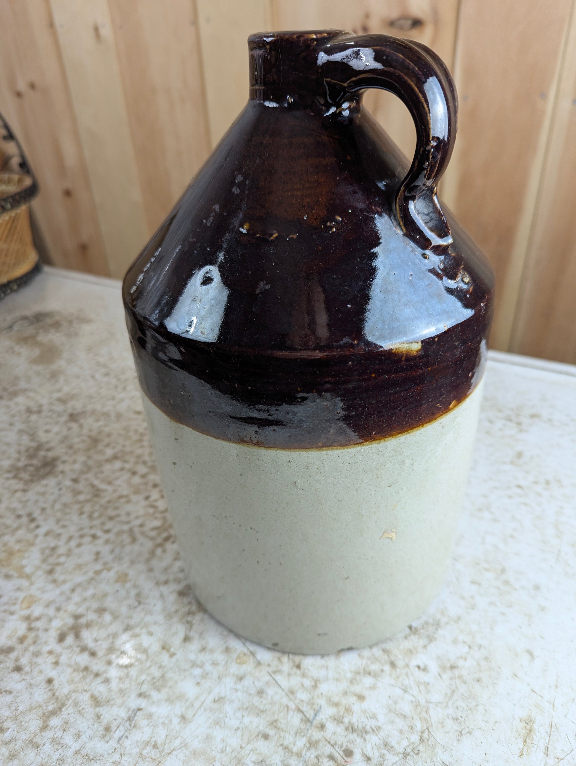 Two-Toned Stoneware Whiskey Jug - view 3