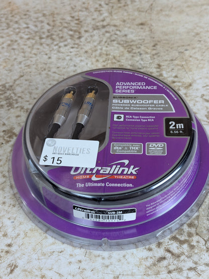 Ultralink Subsonix Subwoofer RCA Audio Cable  2M - New Old Stock