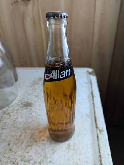 Unopened Vintage Allan Beverages 10oz Twisted Glass Soda Bottle