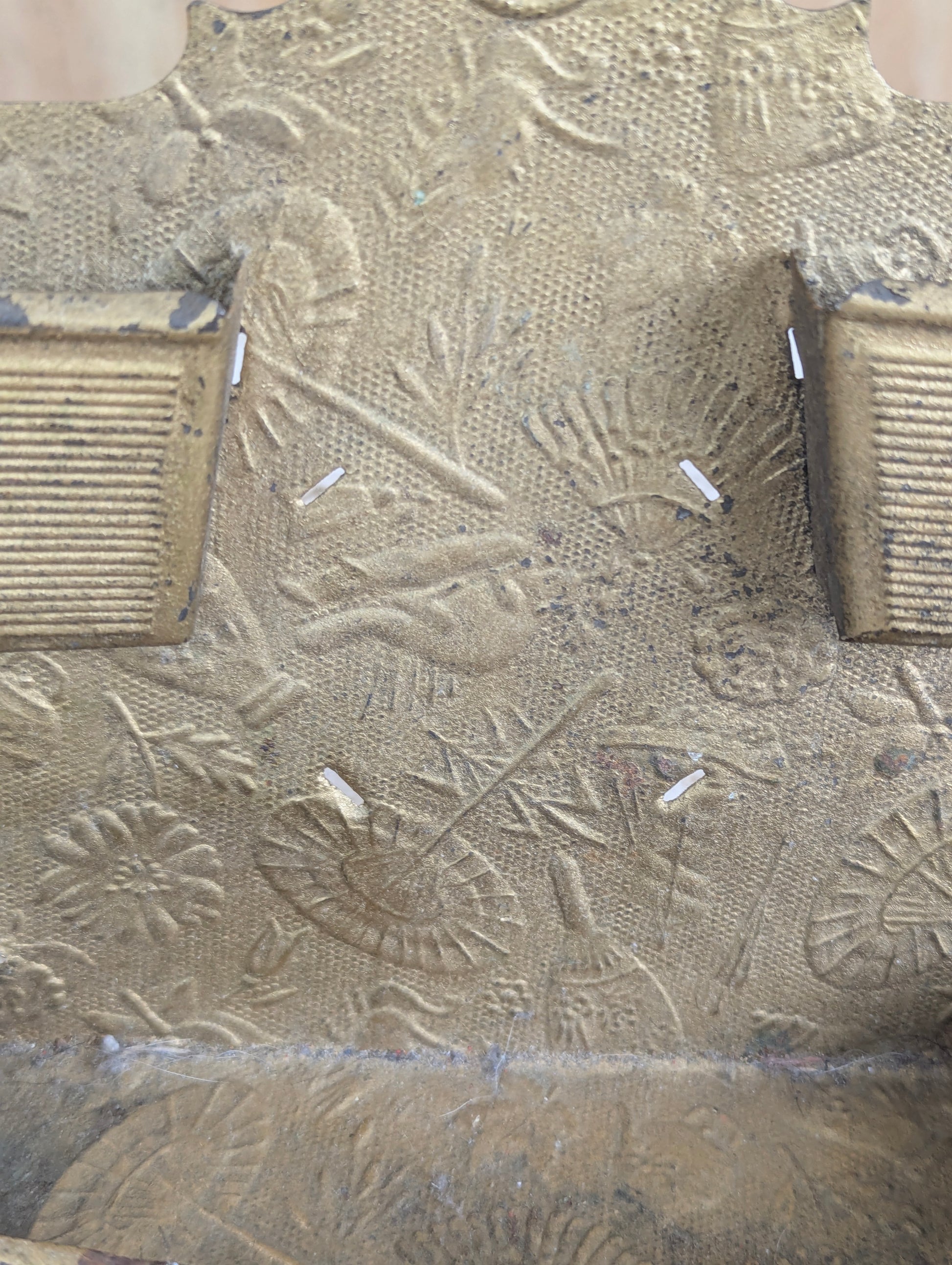 Victorian Pressed Tin Match Holder with Shelf - view 4