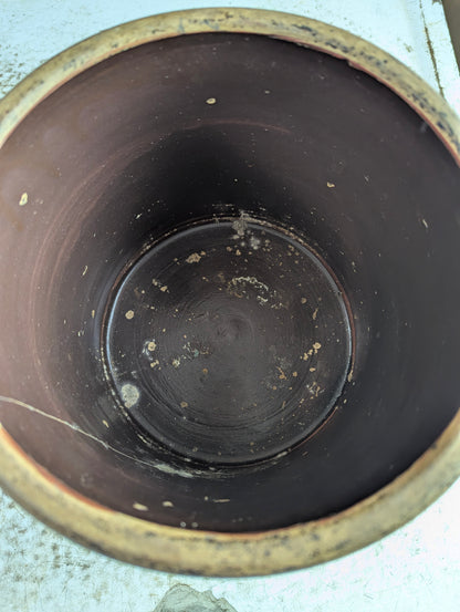 Vintage #1 Brown Stoneware Crock - Cracked - view 5