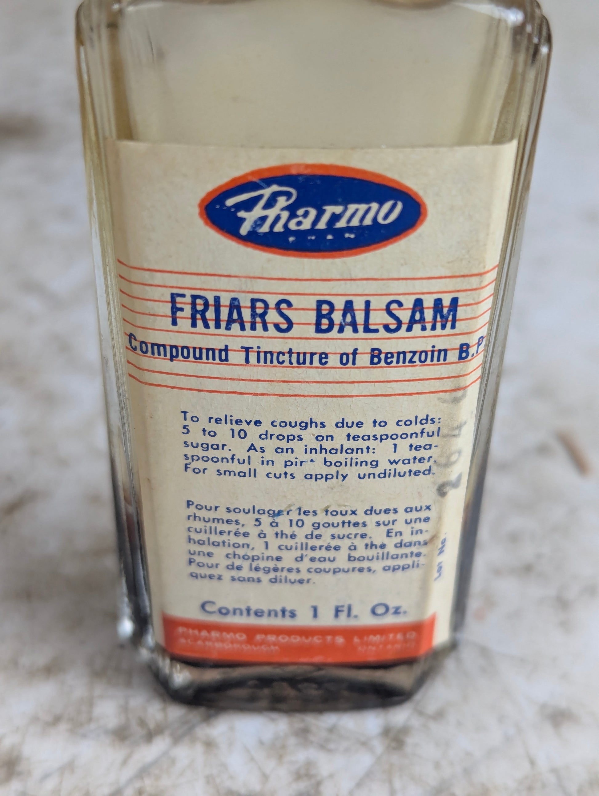 Vintage 1 oz. Pharmo Friar's Balsam Bottle - view 2