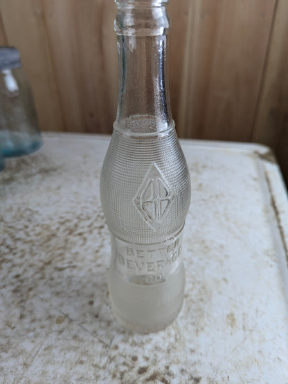 Vintage 11oz Better Beverage Co. Clear Glass Soda Bottle