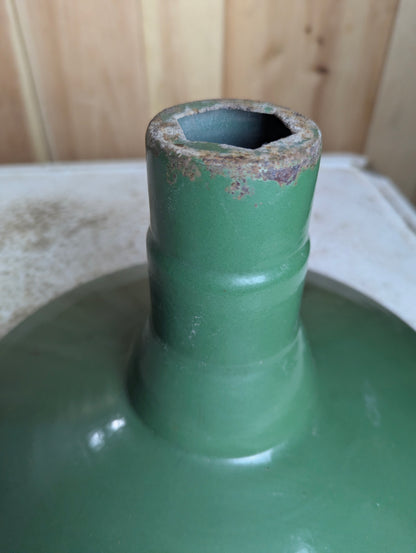 Vintage 14” Green Enamel Light Shade with Long Neck - view 2