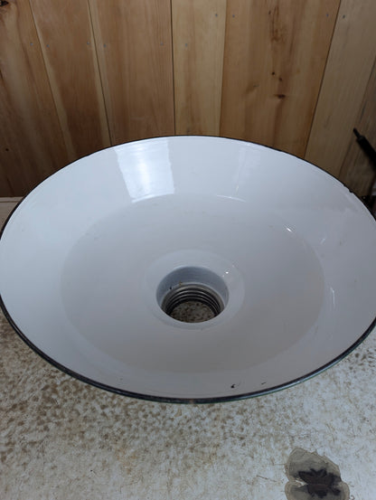 Vintage 16.5” Green Enamel Light Shade - view 3