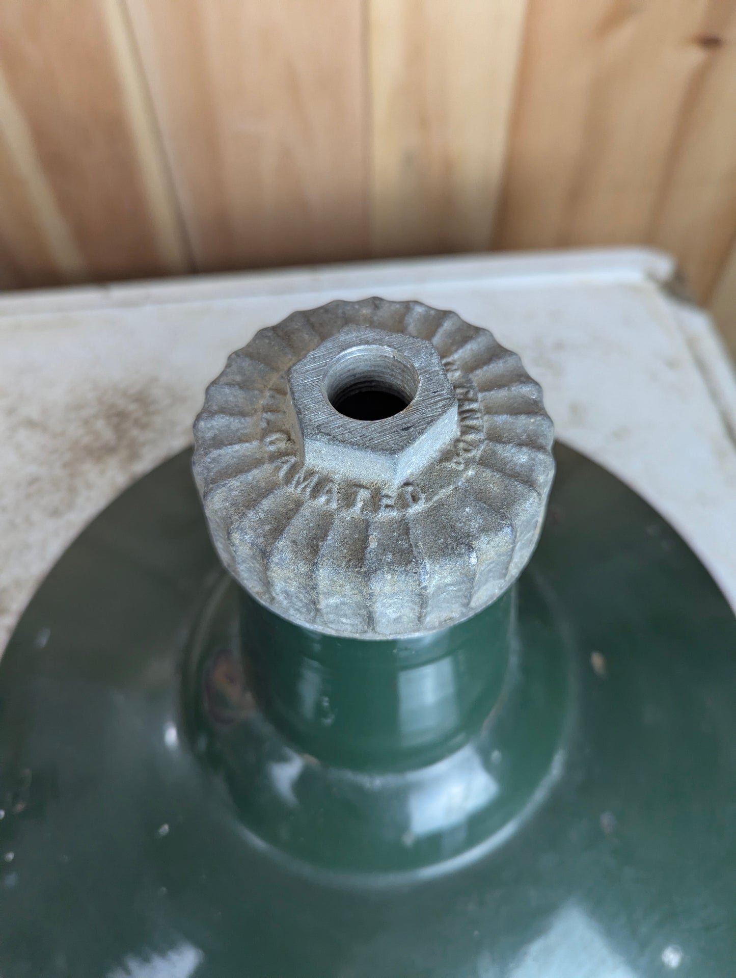 Vintage 16” Industrial Green Enamel Shade - view 2