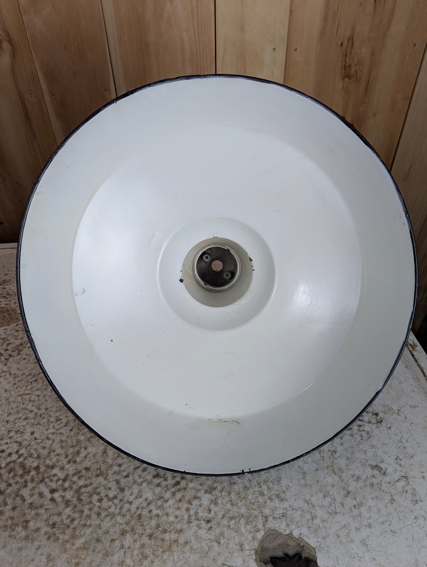 Vintage 16” Industrial Green Enamel Shade - view 3
