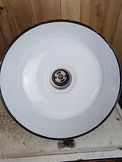 Vintage 16” Industrial Green Enamel Shade with Socket - view 3