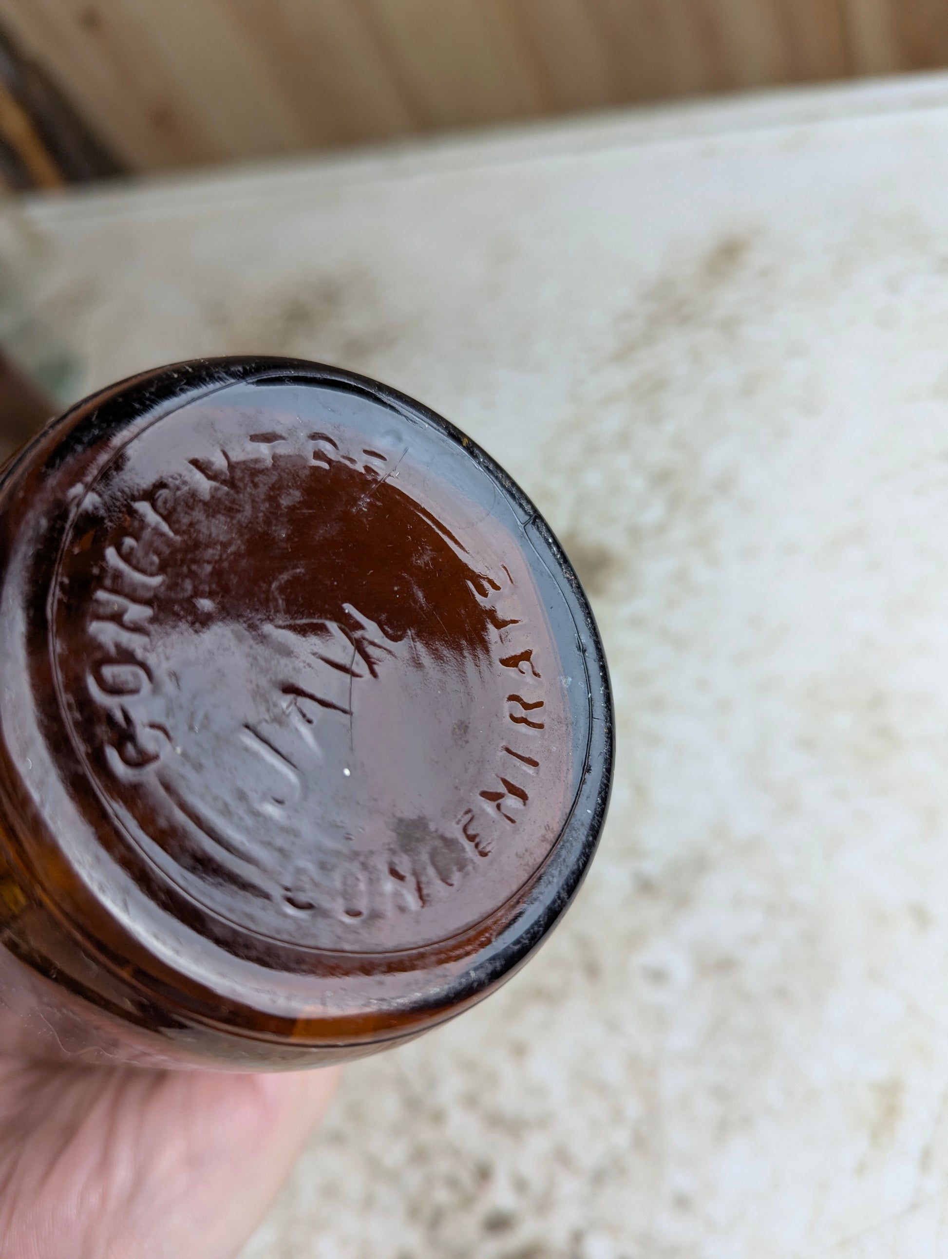 Vintage 16 oz Javex Concentrate Amber Glass Bottle - view 4