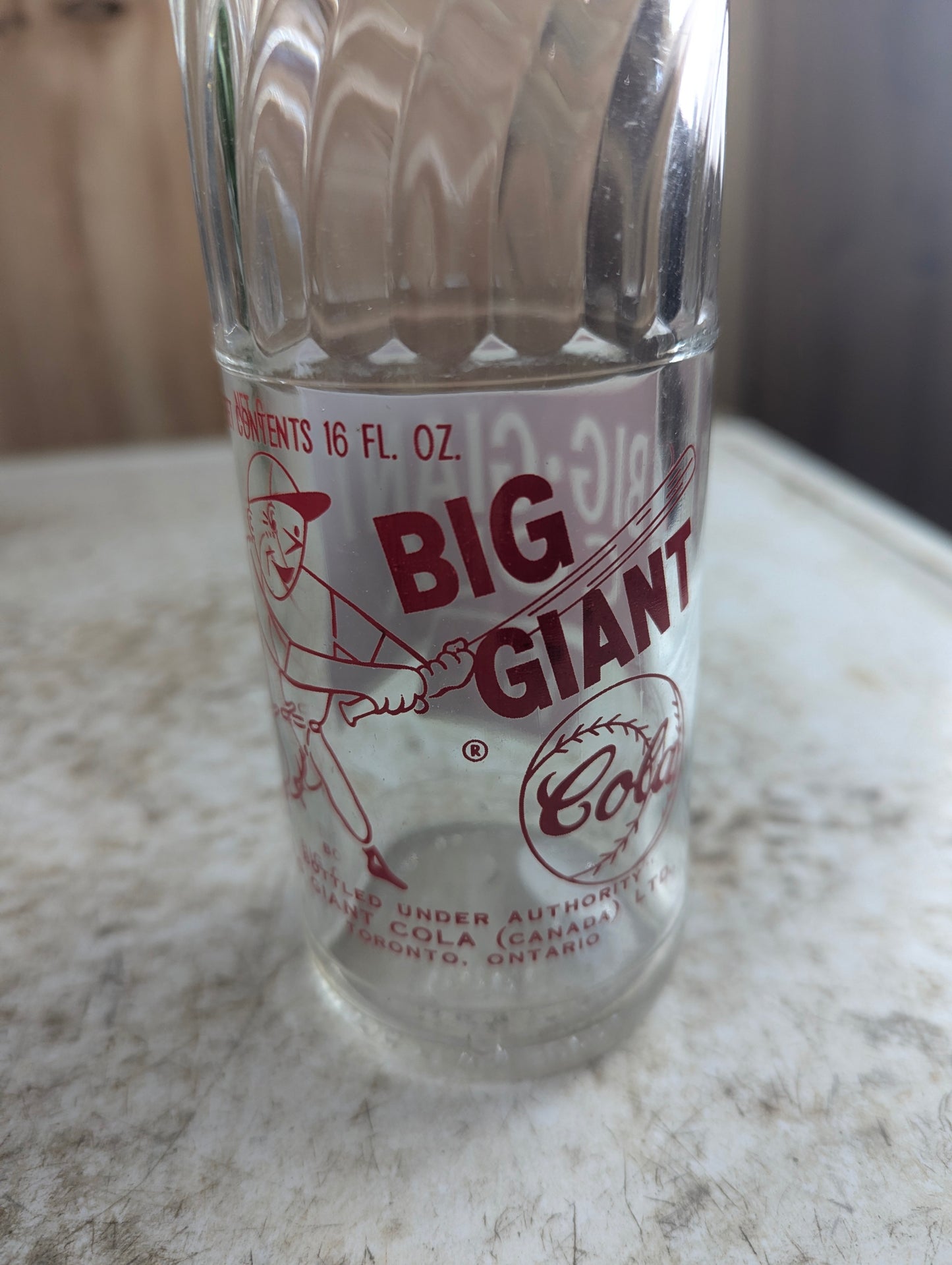 Vintage 16oz Big Giant Cola Clear Glass ACL Soda Bottle - view 4