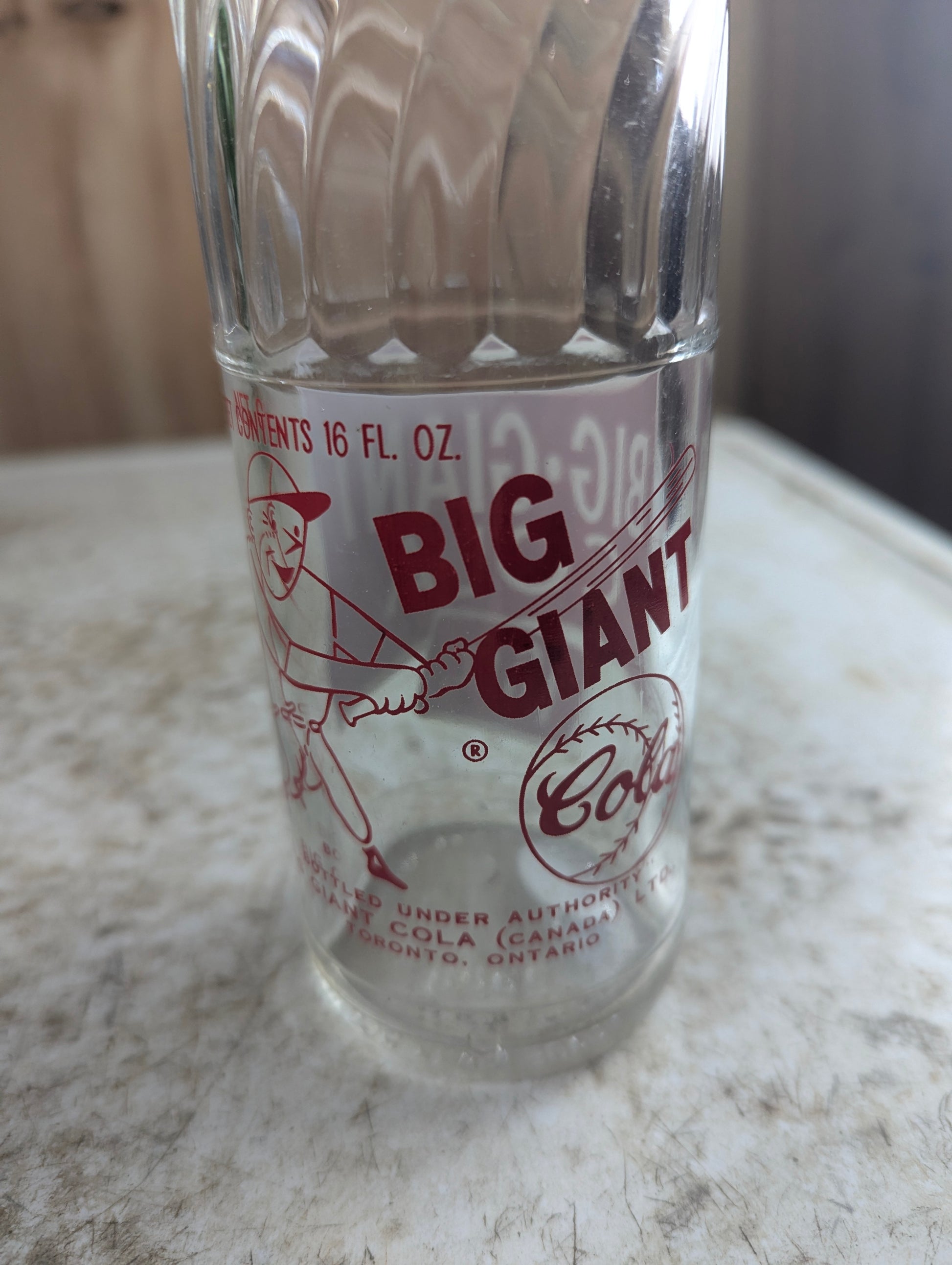 Vintage 16oz Big Giant Cola Clear Glass ACL Soda Bottle - view 4