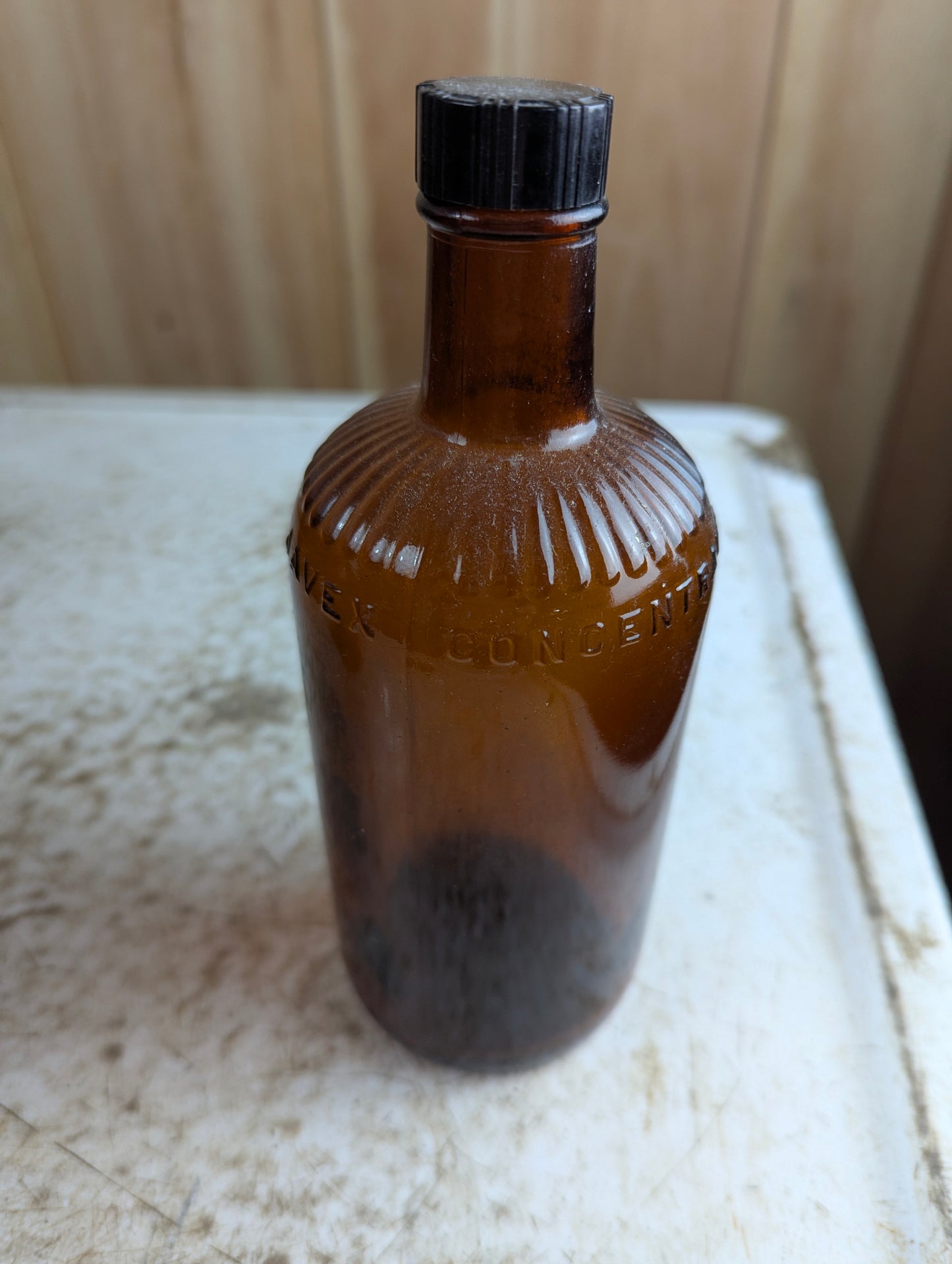 Vintage 16oz Javex Concentrate Amber Glass Bottle with Bakelite Cap