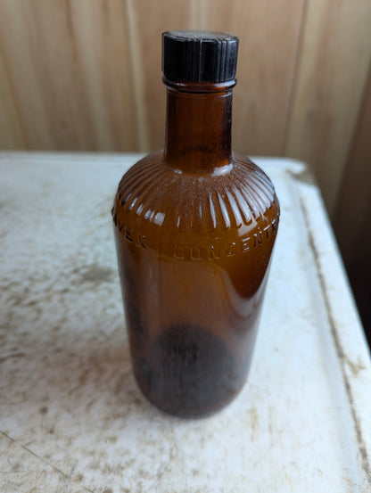 Vintage 16oz Javex Concentrate Amber Glass Bottle with Bakelite Cap