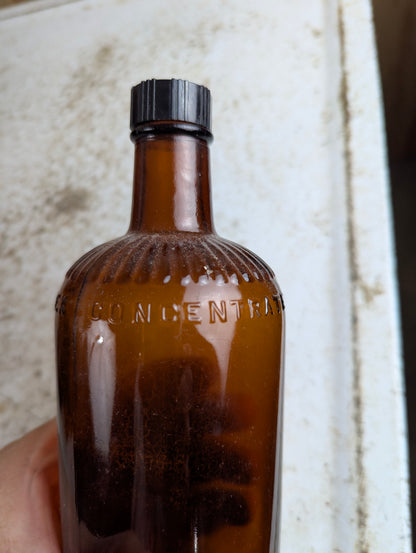Vintage 16oz Javex Concentrate Amber Glass Bottle with Bakelite Cap - view 3