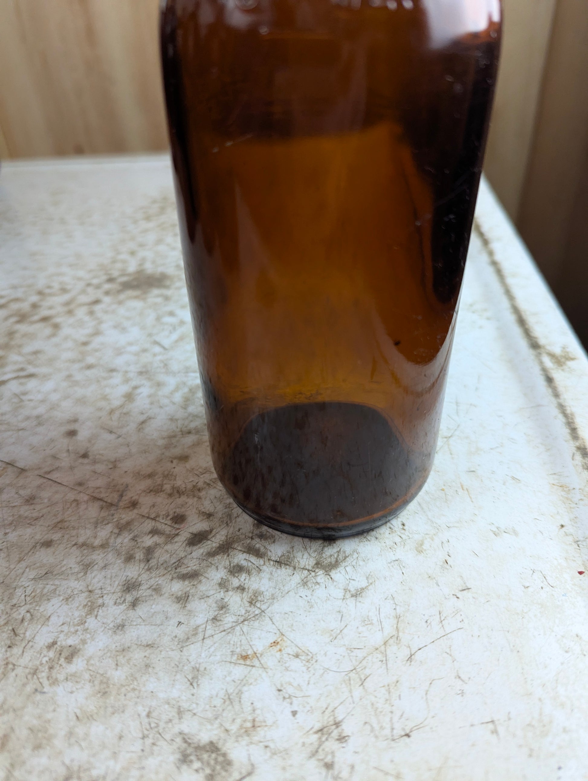 Vintage 16oz Sunbrite Amber Glass Bottle with Lid - view 4